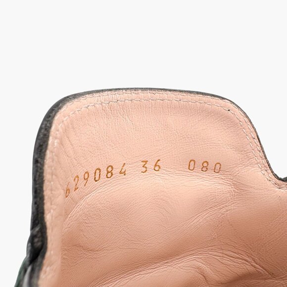 Gucci Princetown Web Stripe Horsebit Loafer Mule Size 36 US 6 Black Leather Flat - Picture 14 of 14